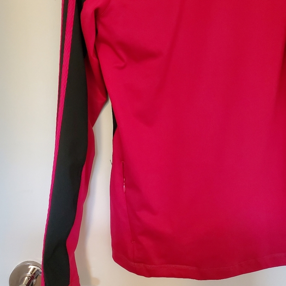 Adidas Quarter zip Pullover Pink and Black - Picture 3 of 6
